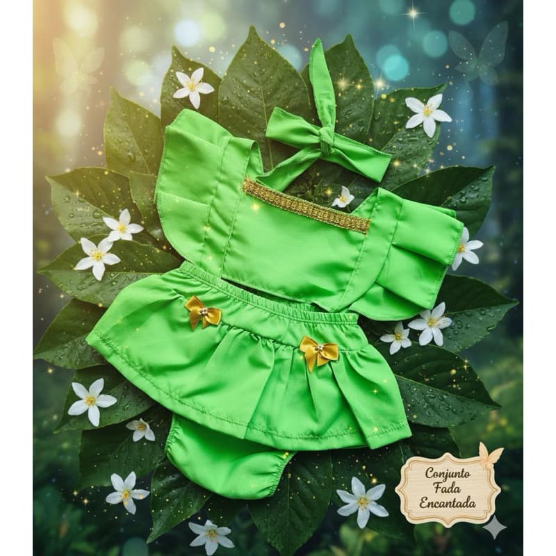 Romper body Princesa Luxo bebe fadinha  + Laço – Perfeito para Festas e Mesversário