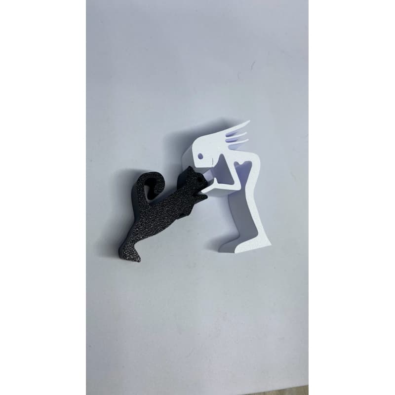 Item decorativo-Enfeite moderno-Escultura decorativa-Homem e cachorro-	 Amor eterno-	Lembrança pet-Homenagem pet