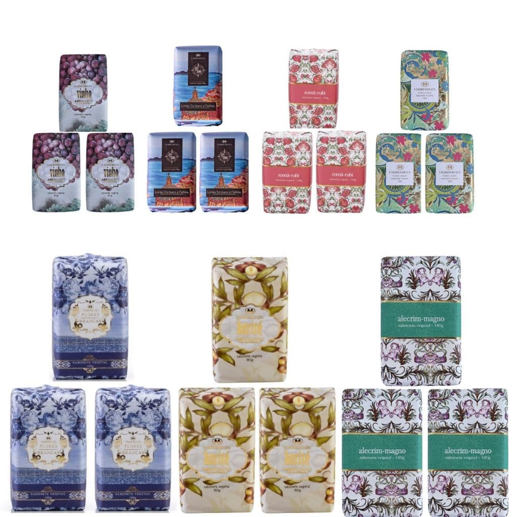 3x Sabonete barra Madressenza - Karité - Flores Brancas - Lavanda - Garden - Ágape - Romã Rubi 03 un