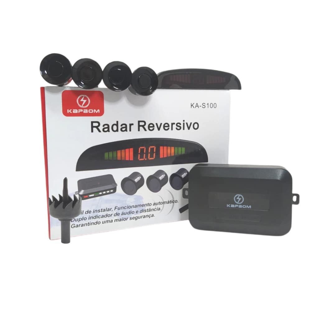 Sensor de Ré com 4 Sensores e Display LED - Segurança ao Estacionar Seu Carro Kapbom Ka-s100