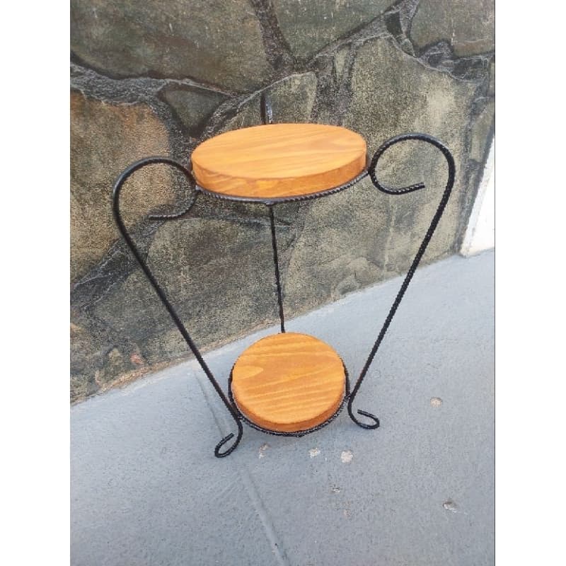 Porta vaso de chão resistente com pintura eletrostática ferro e madeira vasos de planta