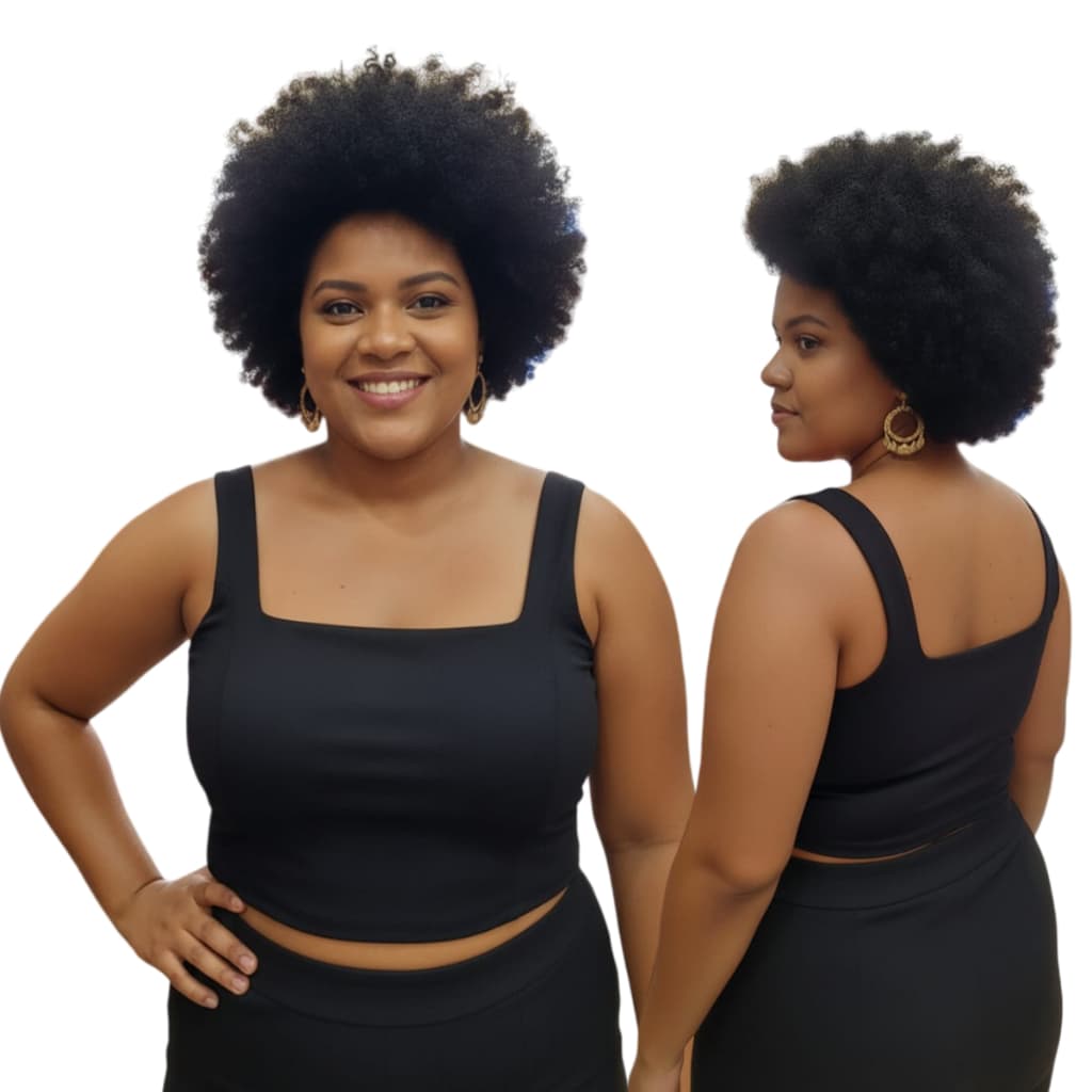 Cropped Feminino Clássico Plus Size Sem Estampa Conforto e Estilo