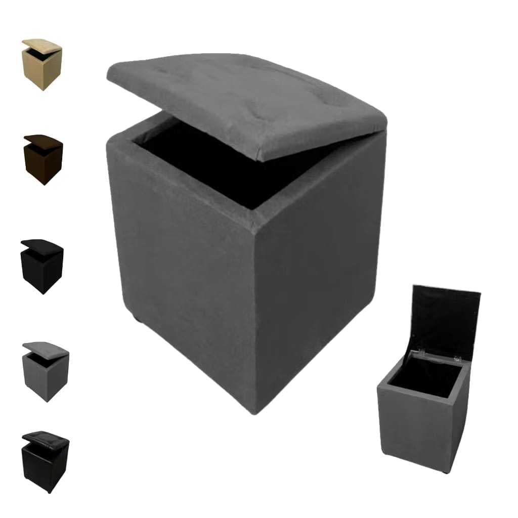 PUFF BAU BAENQUETA QUADRADA 33X33X42 SUEDE