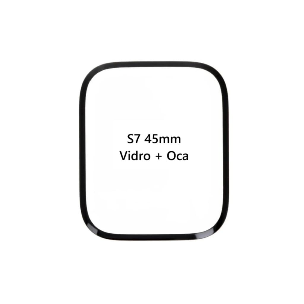 Tela Vidro Com Oca Para Watch S7 45mm Sem Touch Preto