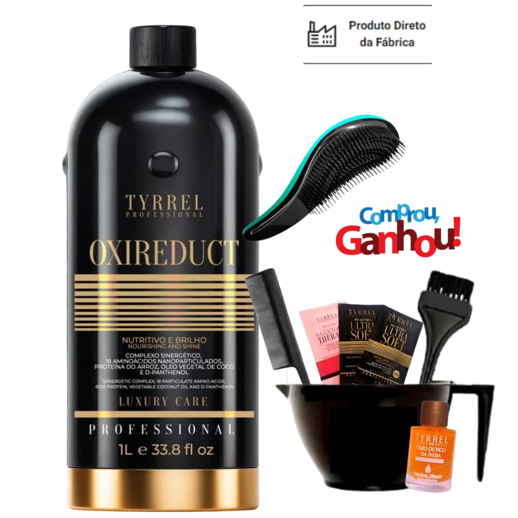 Tyrrel - Oxireduct Tratamento Litro + Kit Aplicação + Óleo + Sache e Escova Mágica