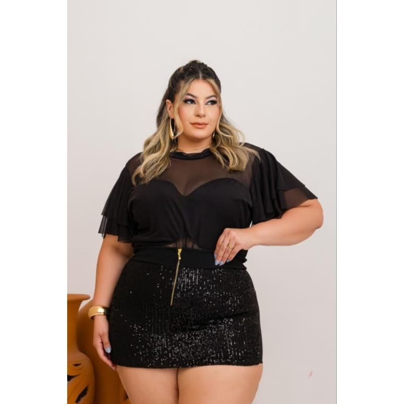 MODELO PLUS SIZE no conjunto ou separado MODA MIDSIZE PLUS SIZE FEMININA REF 700 tule