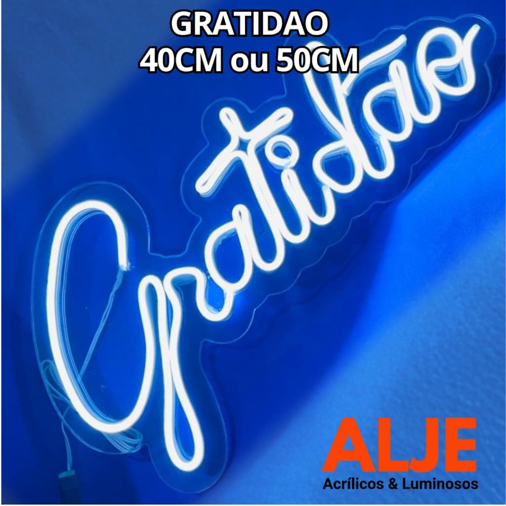 Painel Neon Led Gratidão Quarto Decoração