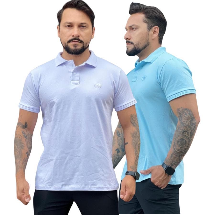 Kit 2 Camisa Polo Masculina Malha Peruana Premium Conforto e Estilo Casual