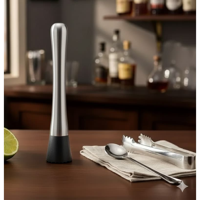 Utensílios Barman Macerador De Frutas Socador Inox Caipirinha Drinks Colher p/ mexer Pegador de Gelo