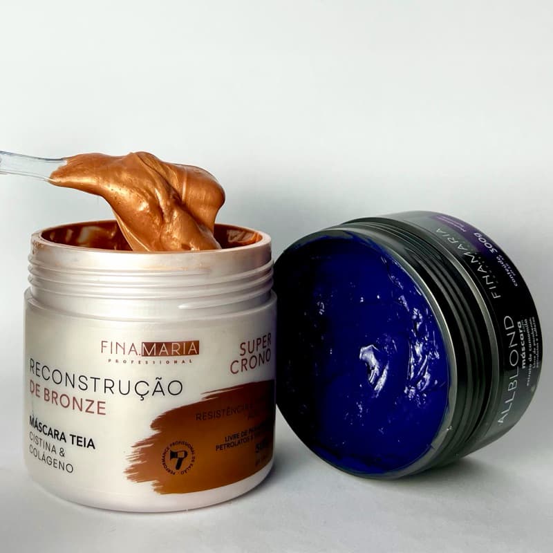 KIT SOS LOIRAS | RECONSTRUÇÃO + MATIZADOR PEROLADO | PÓS-MECHAS/DESCOLORAÇÃO | FINA MARIA