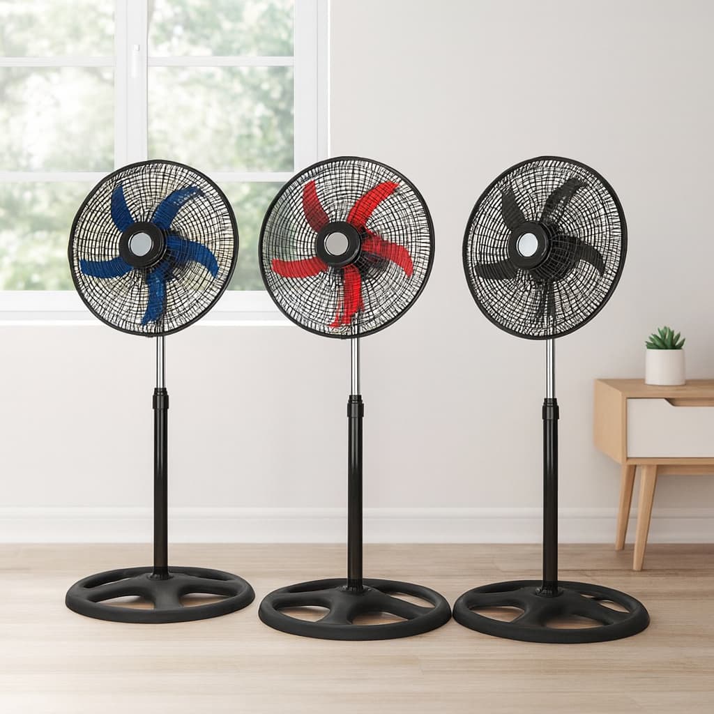 Ventilador Pedestal 60W Silencioso Oscilante 127V 220V Potente Residencial Coluna Leve Turbo