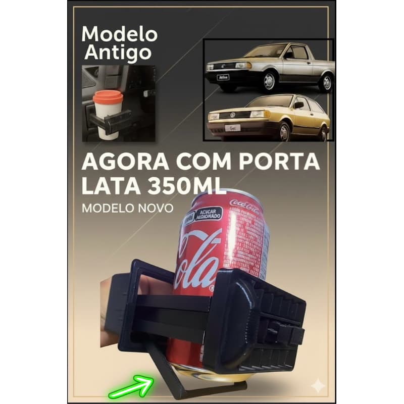 Difusor Ar Porta Copos e Latas Gol Parati Saveiro Voyage Quadrado 88 89 90 91 92 93 94 95 96