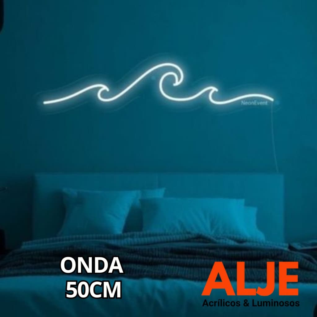 Painel Luminária Led Neon Ondas do Mar Evento Festa Decoração