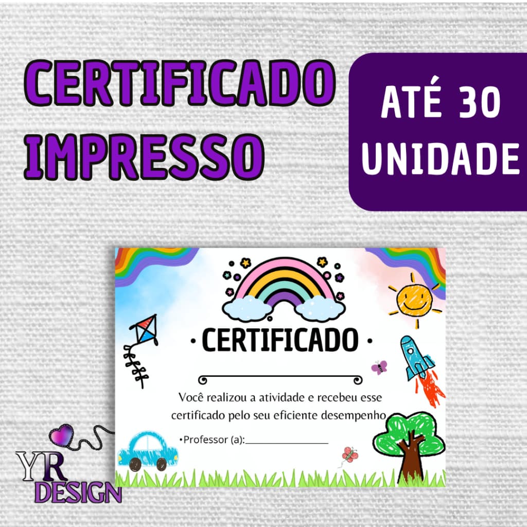 Impressão de certificado | certificado impresso | Diploma de conclusão