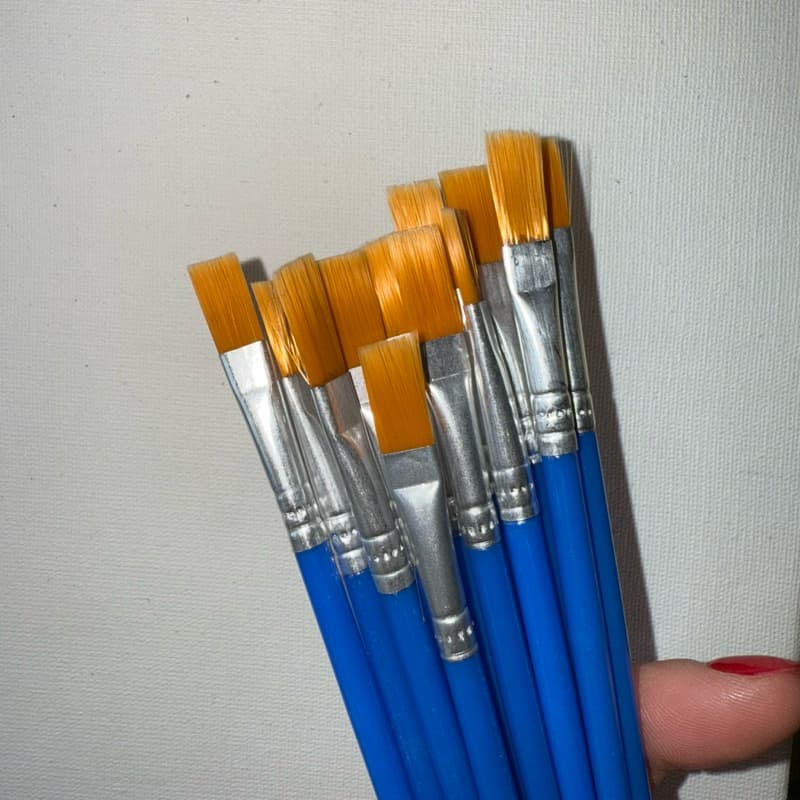 5 pincéis para pintura na cor azul 16 cm,pincéis planos para pintura, materiais para artes artesanato,pincel pintura