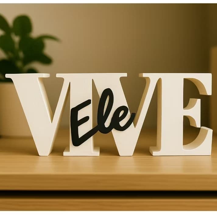 Decoração Letreiro “Ele Vive” - Decoração de Sala, Quarto e Mesa Moderna