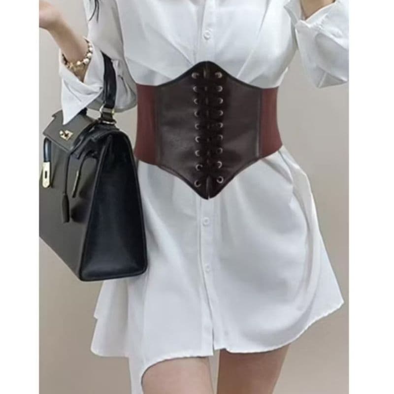 Espartilho Largo Feminino Cinto Elástico Cintura Chincher Para Vestidos e Bodycon