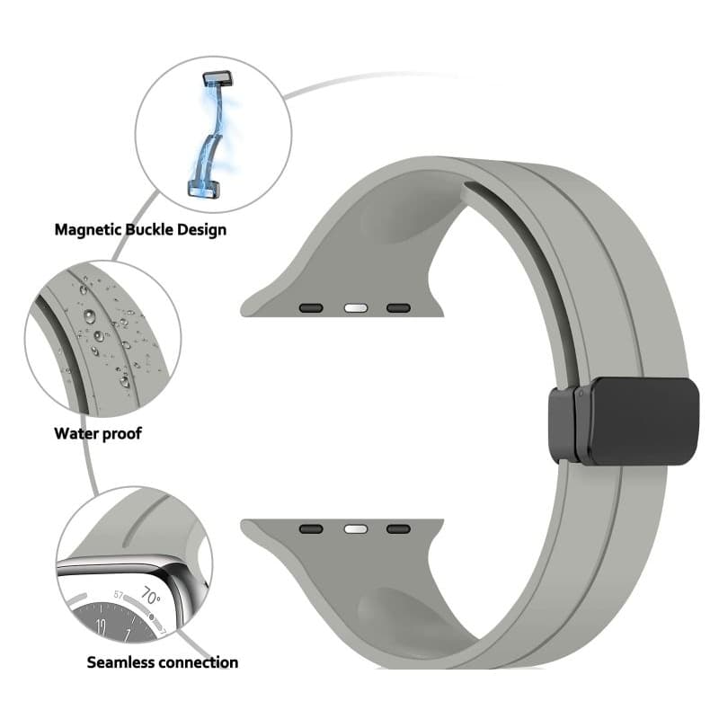 Pulseira Magnética Silicone Compatível Com Watch Variação 38 40 41 42 44 45 E 49mm