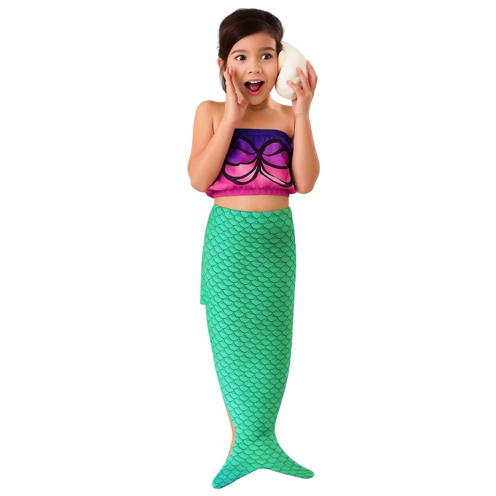 Fantasia Infantil Pequena Sereia Saia Cauda Ariel Princesa