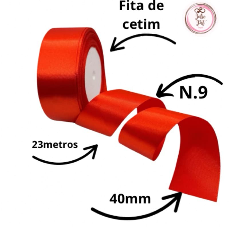Rolo fita cetim 9 ,5 ou 3 /23 metros para Laços de Árvore de Natal Laços Infantil