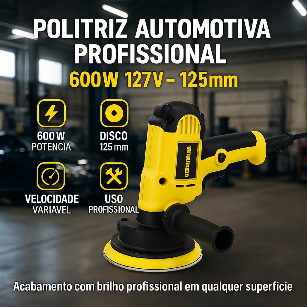 Politriz Automotiva Profissional 127v Lixadeira Alta Performance Acabamento