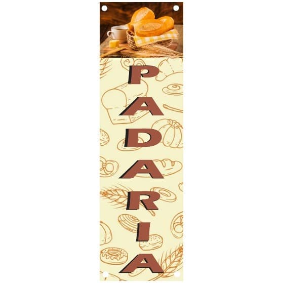 FAIXA COM ILHOS  ESTICADINHO - PADARIA - PÃOZINHO - 30x100 cm