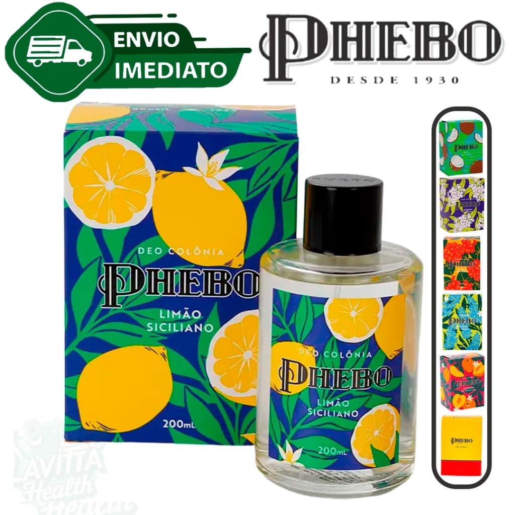 Colônias Phebo Perfumes Corporais Deo Colônia Cheirosas Boa Fixação 200ml Envio Imediato