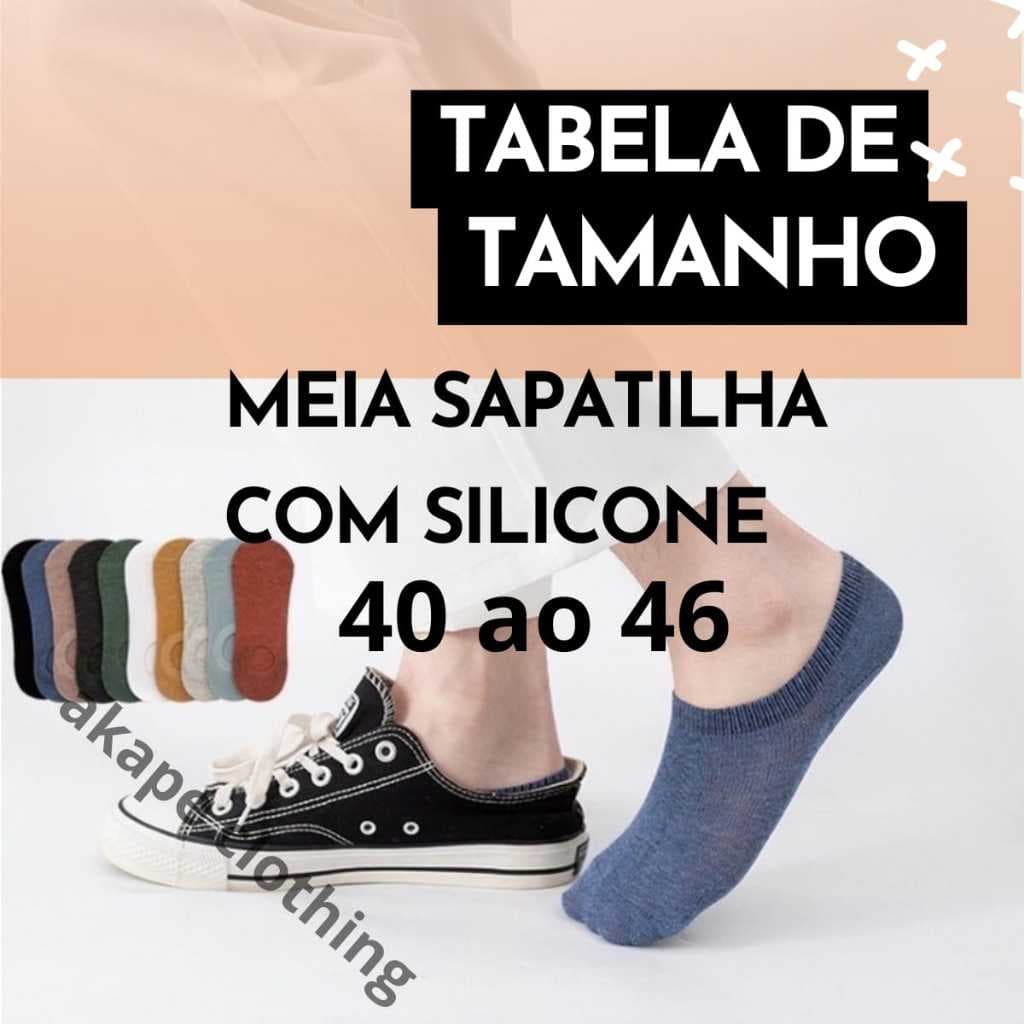 Kit 12/6 pares de Meia Sapatilha com Silicone Algodão Confort Adulto Alta Qualidade.
