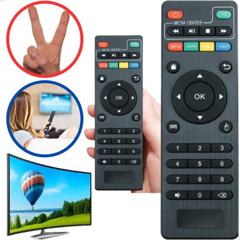 2x Controle Remoto Tv Universal Smart Tv 4k Pro Original Tvs Para Televisão Modelo Universal Tvbox