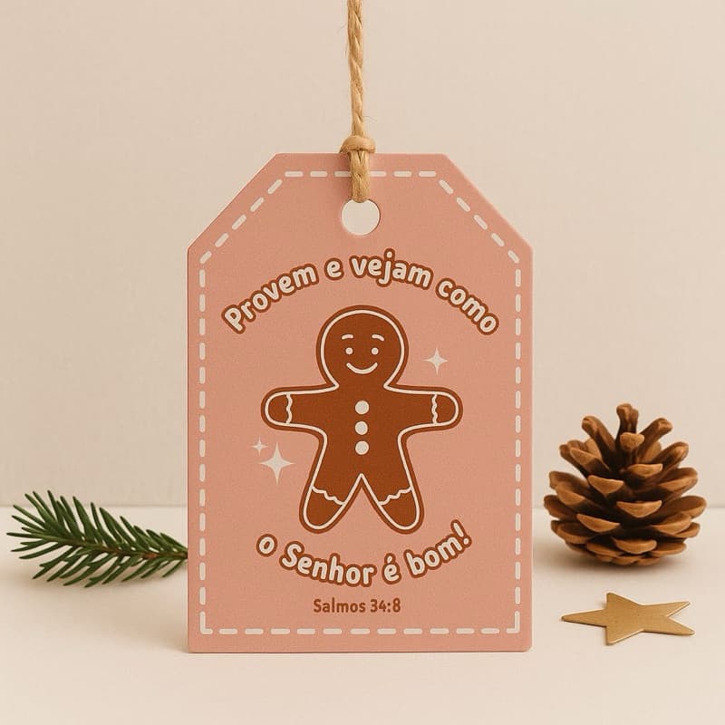 Tag de Natal - Etiquetas Tags presente, Tag Cristã, mensagens bíblicas Natal, Tags criativas