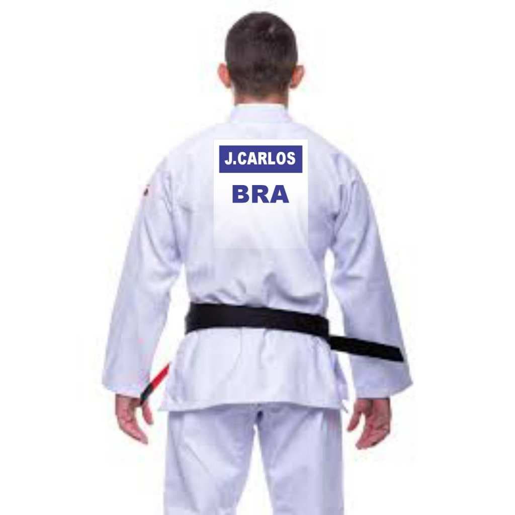 Patch Number Kimono Judô Jiu Jitsu Karatê - Seu Nome- Patrocínio