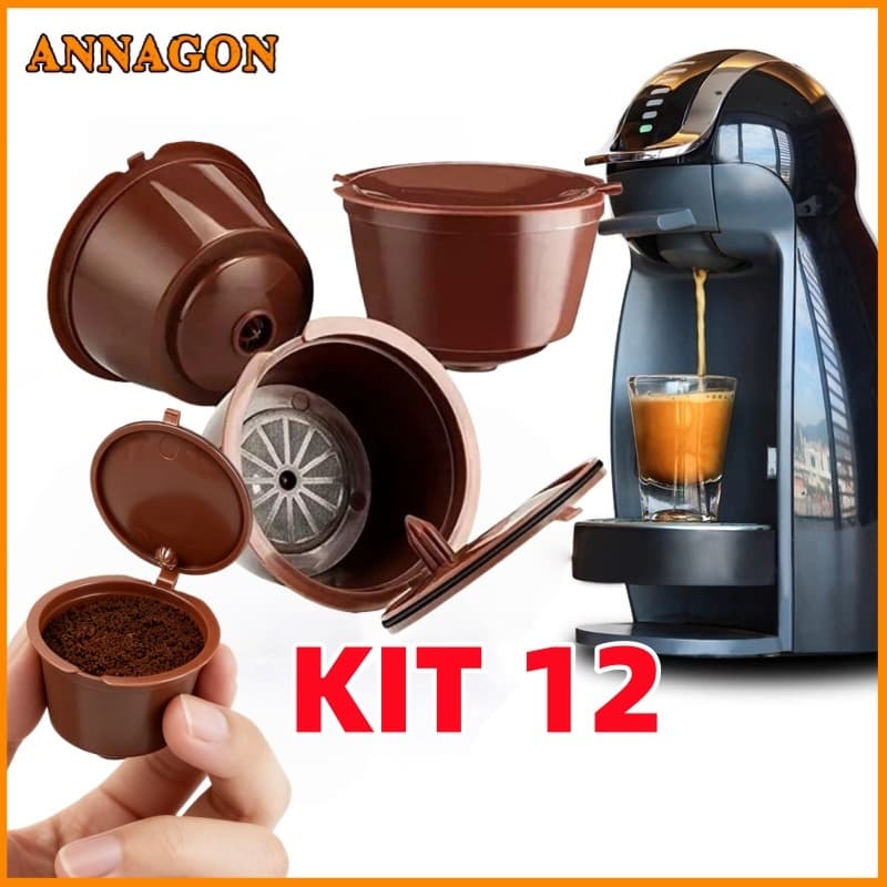 Kit 6/12 Capsula Reutilizável Dolce Gusto Copo Filtro Da Cápsula Café Nescafe Recarregáveis