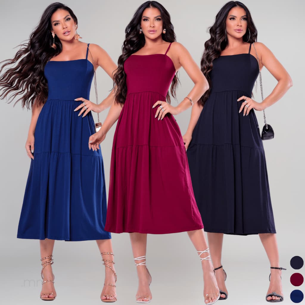 Vestido Viscolycra De Alcinha Soltinho Confortável  De Luxo
