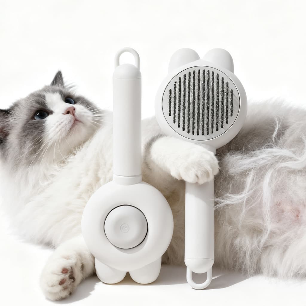 Escova para Pet - Rasqueadeira Pente de Cerdas Inox, Massagem e Remoção de Pelos Mortos