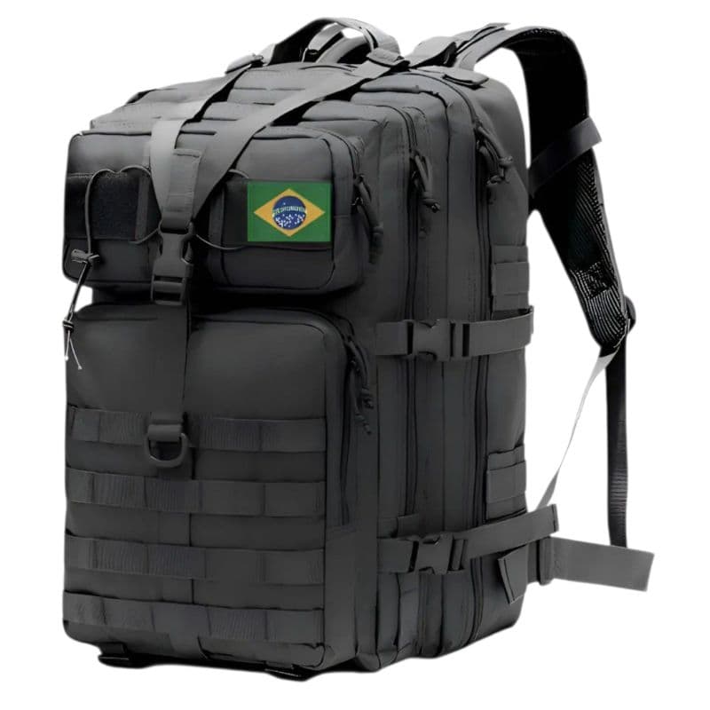 Mochila Masculina Militar Tática Impermeável Grande Trilha Cor Preto Desenho Do Tecido Lisa