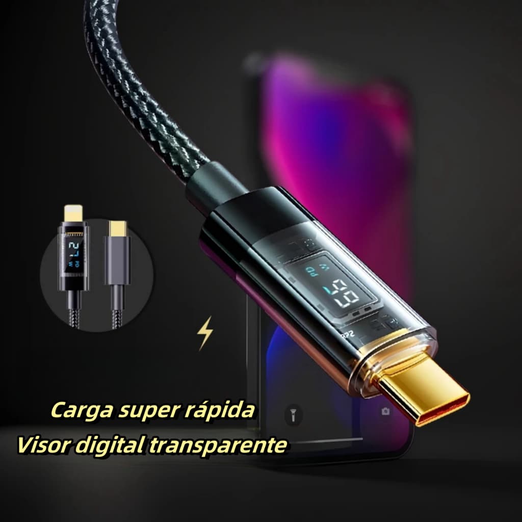 PD100W 66W Visor digital Tipo C Cabo de carregamento rápido para telefones USB Android-A2