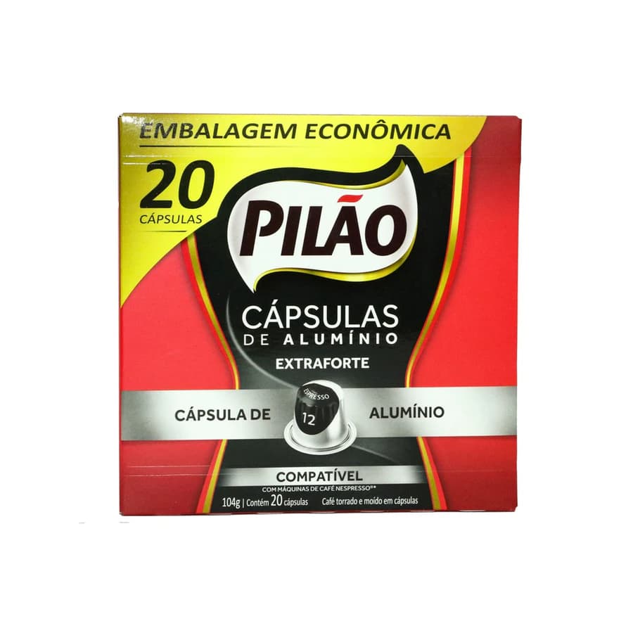 Kit com 80 Cápsulas de alumínio café Pilão compatível com Nespresso - caixa com 20 cápsulas
