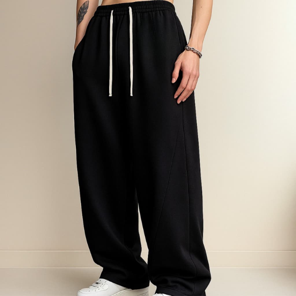 Calça Masculino Moletom Baggy Streetwear Básica Wide Leg Gym versátil HipHop 100% Algodão Premium Confortável Exclusiva