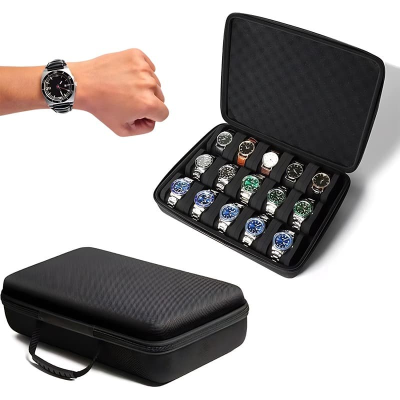 Estojo Organizador para Relógios, Presente para Homens, Ideal para Viagens de Negócios e Lazer