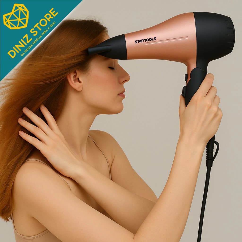 Secador Cabelo Portátil Compacto 1200w Bivolt Rosa Leve Prático Secagem Rápida