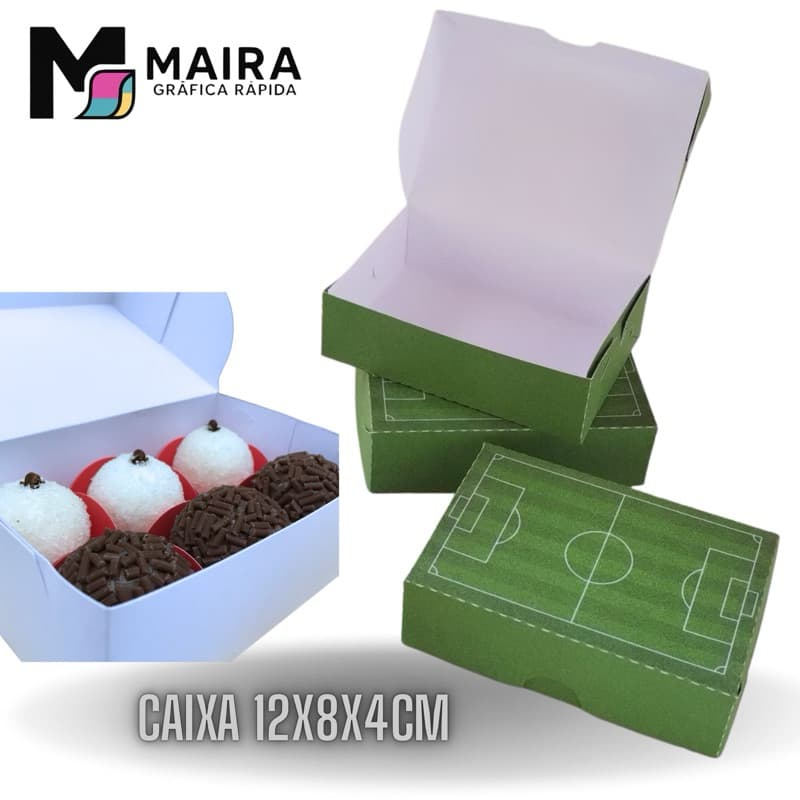 PEGUE E MONTE kit 10 Caixas Campo de Futebol Caixa p Doces ou Brigadeiros Personalizados Festa Futebol( tema desejado)