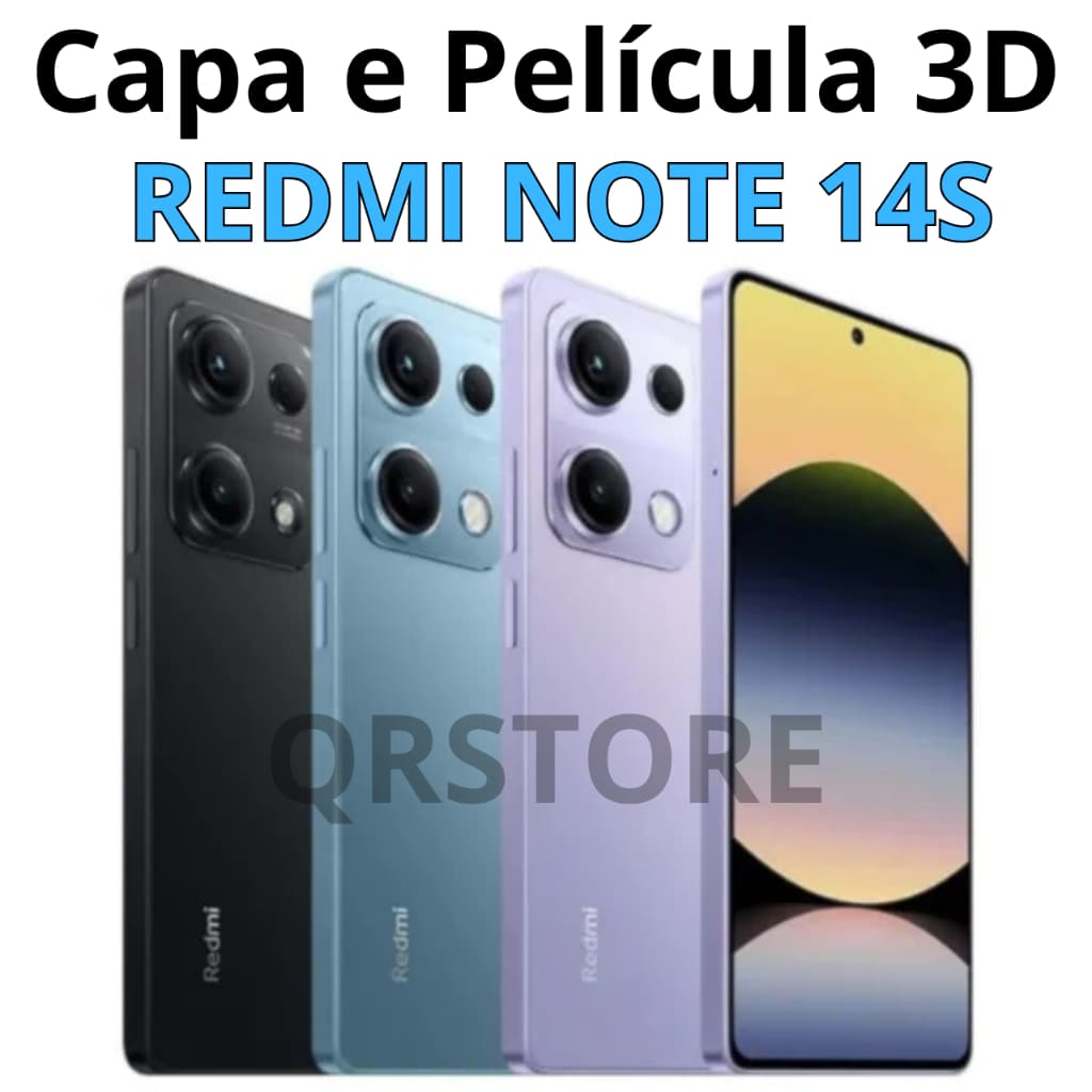 Capinha Redmi Note 14S Capa Transparente - Película de Vidro 3D Brinde kit limpeza