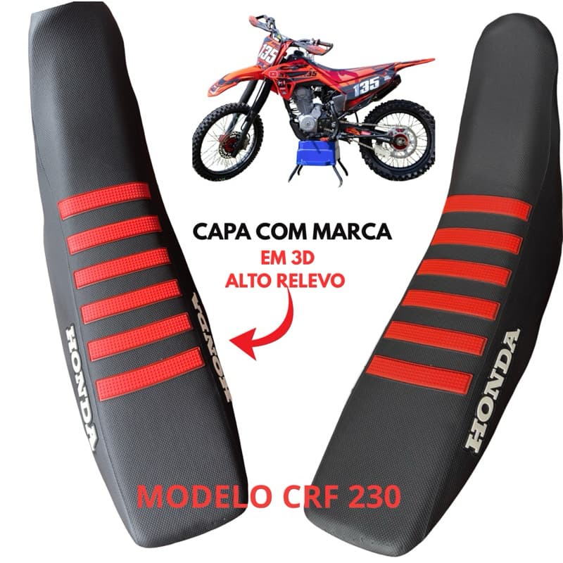 CAPA CRF 230 PARA MOTO DE TRILHA com faixas ao meio (emborrachada)