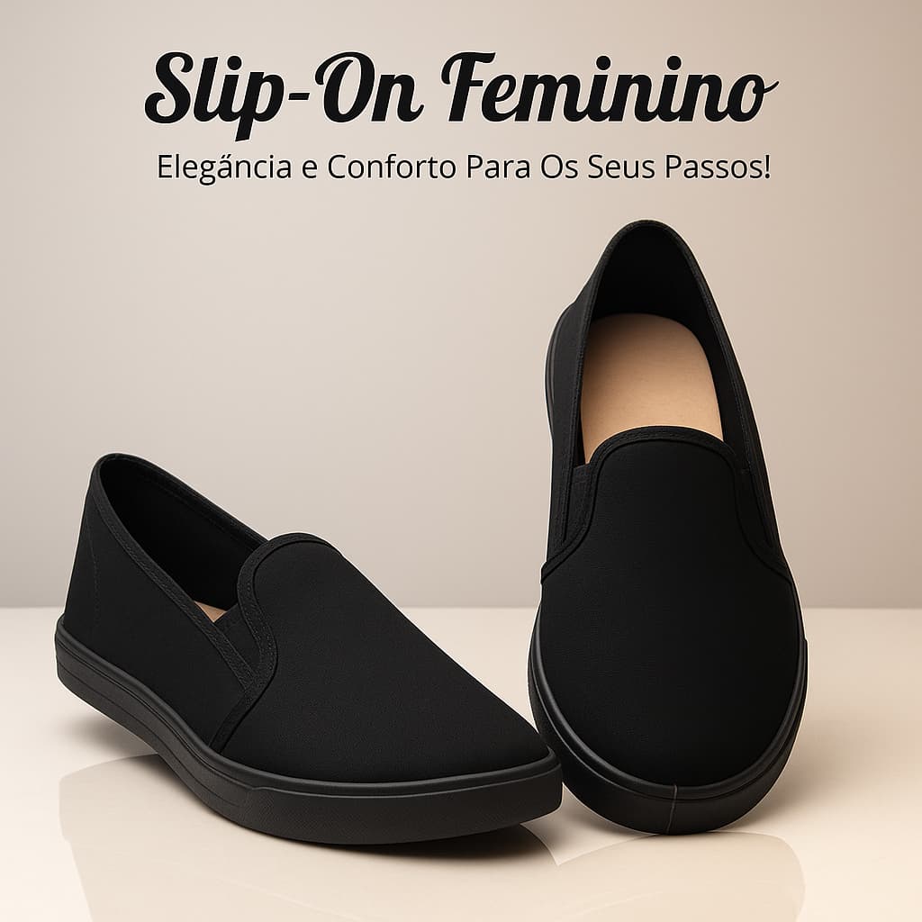 Sapatilha Feminina Casual Slip On – Confortável e Leve para o Dia a Dia