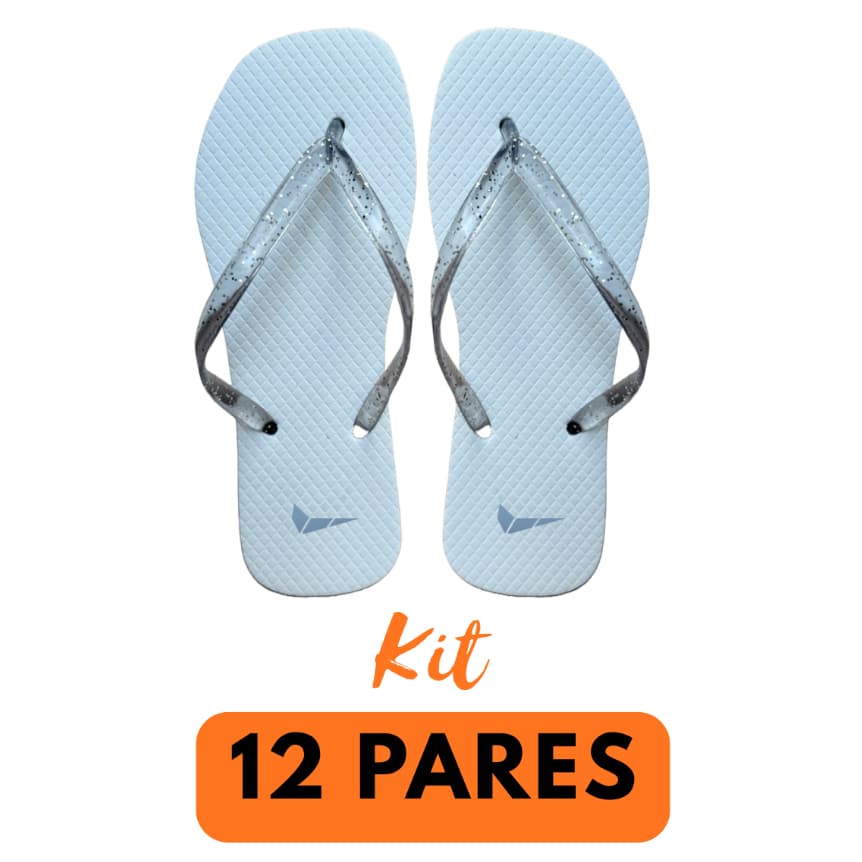 Kit 12 Pares Chinelo Feminino Glitter Atacado Revenda Casamento Lembrancinha
