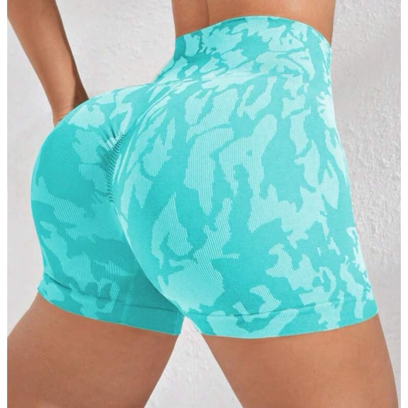 Shorts Esportivos com Cintura Larga, Estampa All-Over, Shorts de Suor de Mulheres, Shorts de Academia