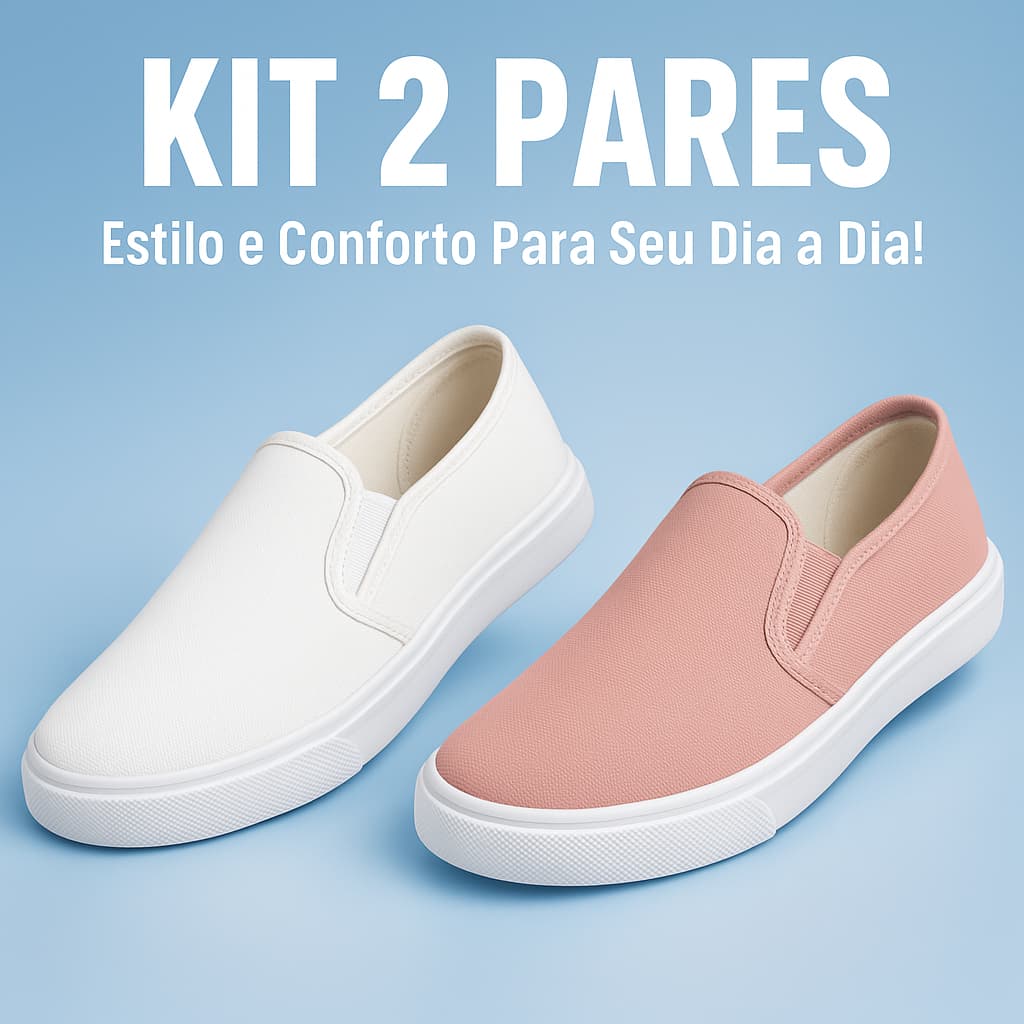 K 2 Sapatilha Feminina Slip On Confortável Leve Trabalho e Lazer Envio Imediato