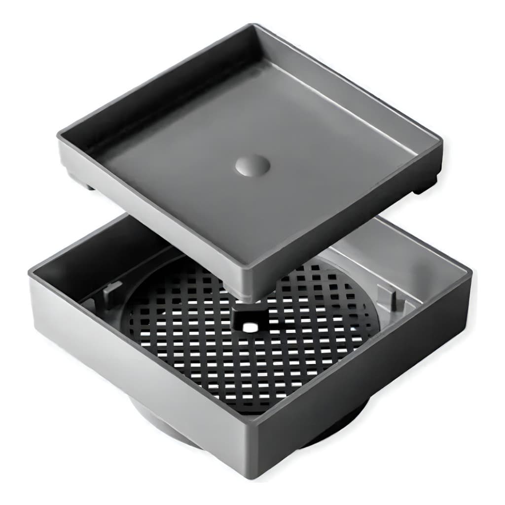 Ralo Oculto Invisível Banheiro 10x10 Cinza Escuro