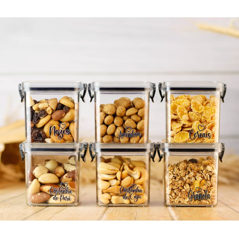 Kit Potes Herméticos 260 ml | Porta Comidinhas e Lanchinhos | Mini Potes para Snacks, Trabalho