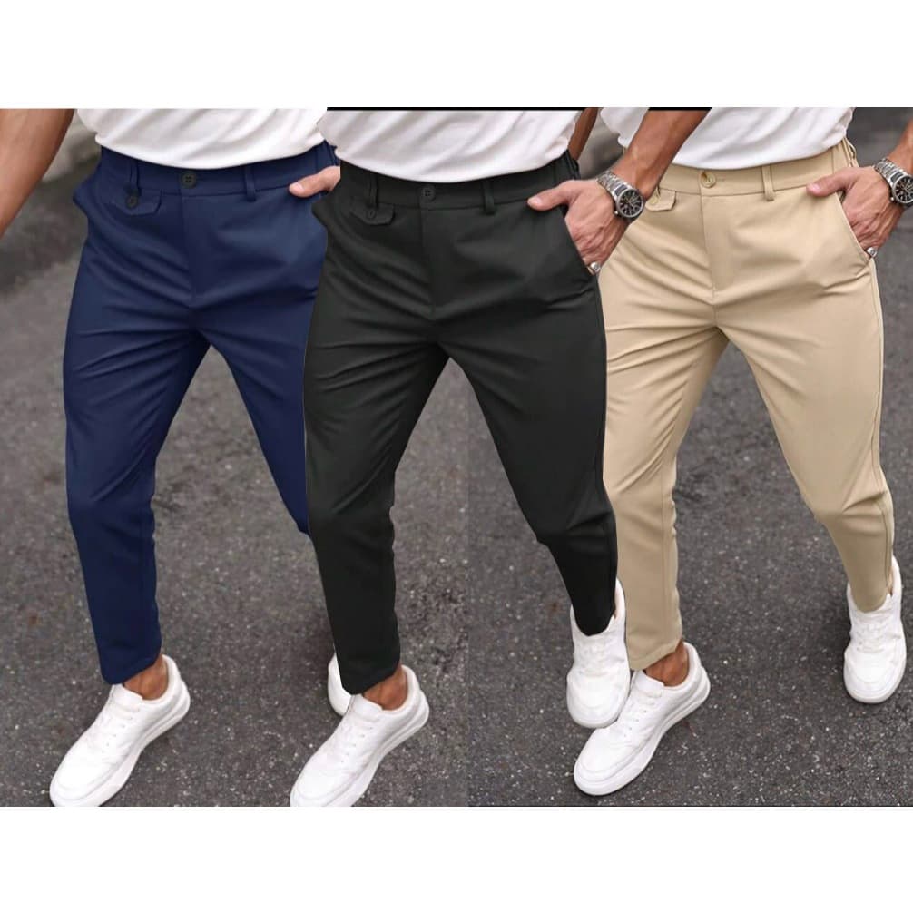 Kit 3 Calças Alfaiataria Italiana Masculina Corte Slin Social Premium ABA